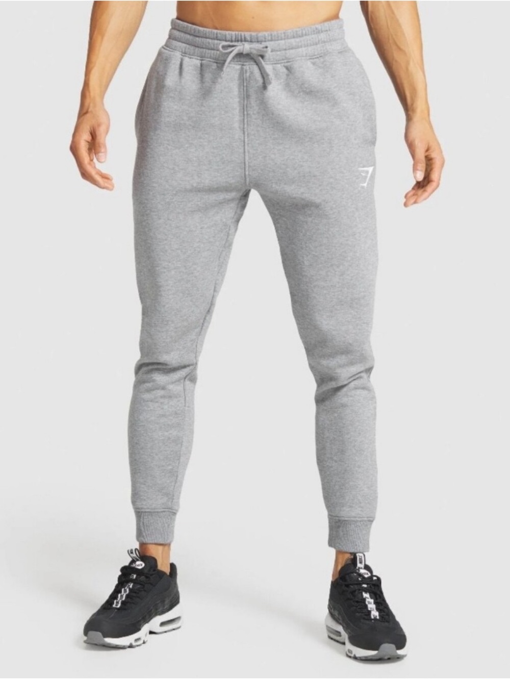 Gymshark Crest Jogger Pant Men's Gray Cotton Blend Stretch Size M